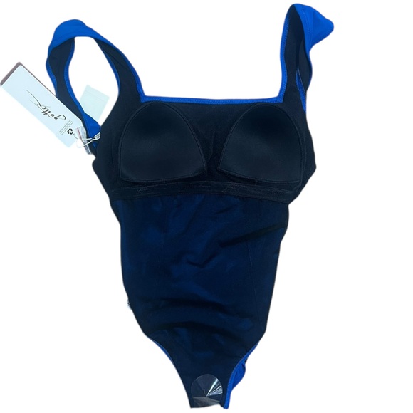 GOTTEX cobolt blue Montecarlo cap sleeve square neck one piece swimsuit size 8 - Picture 4 of 8